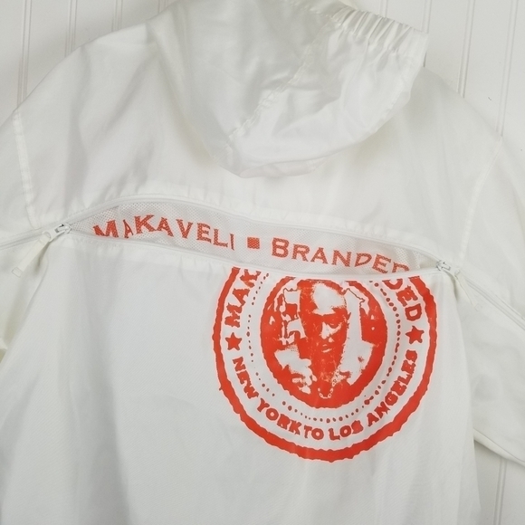 Makaveli Branded Y2K Full Zip Windbreaker Jacket Oversized Hood Tupac Graphic - Picture 10 of 16